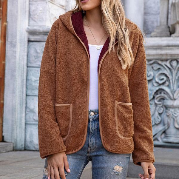 women's jackets women fashion hoodie patchwork jacket casual basic coat pocket long sleeve plush pockets zipper outwear, Black;brown
women's jackets women fashion hoodie patchwork jacket casual basic coat pocket long sleeve plush pockets zipper outwear, Black;brown