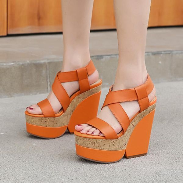 fashion women leather sandals ladies comfortable summer patform shoes high heel round toe for girls wedges dress, Black
fashion women leather sandals ladies comfortable summer patform shoes high heel round toe for girls wedges dress, Black