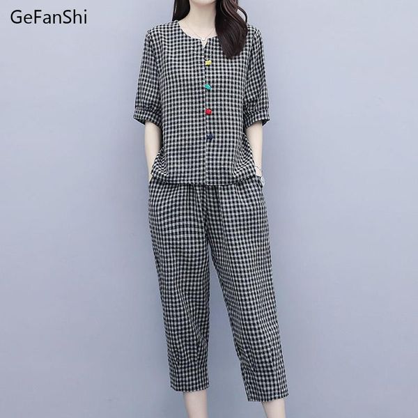 women's tracksuits 2021 summer 2pcs plaid v-neck blouse+pants office lady two pieces set casual fashion and ankle-length trousers sets, Gray
women's tracksuits 2021 summer 2pcs plaid v-neck blouse+pants office lady two pieces set casual fashion and ankle-length trousers sets, Gray