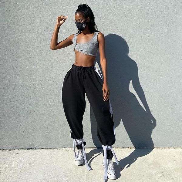 woman string street style pants sports casual baggy patchwork high waist sweatpants streetwear joggers women's & capris, Black;white
woman string street style pants sports casual baggy patchwork high waist sweatpants streetwear joggers women's & capris, Black;white