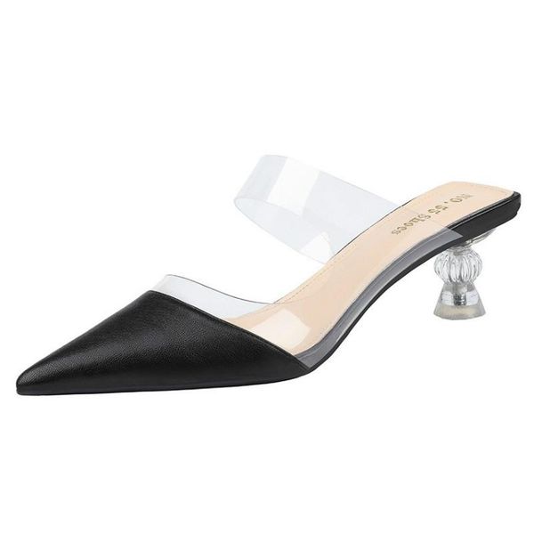 meriahzheng fashion pointed toe shallow-mouth thin high heels transparent slip-on sandals lazy women's slippers lsj-8131-5, Black
meriahzheng fashion pointed toe shallow-mouth thin high heels transparent slip-on sandals lazy women's slippers lsj-8131-5, Black