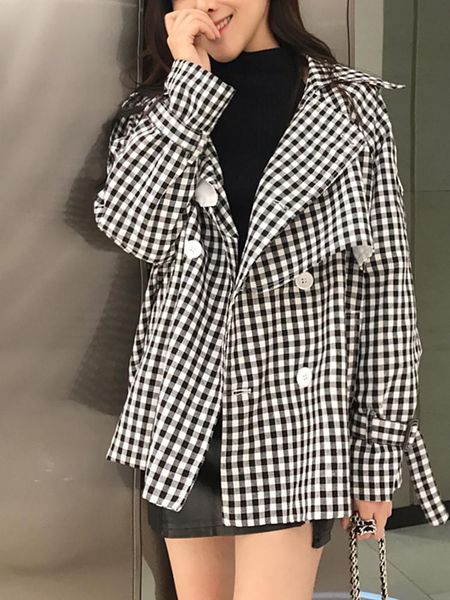women's trench coats women clothes korean lattice plaid shirt jacket female short double-breasted autumn and winter windbreaker suit, Tan;black
women's trench coats women clothes korean lattice plaid shirt jacket female short double-breasted autumn and winter windbreaker suit, Tan;black