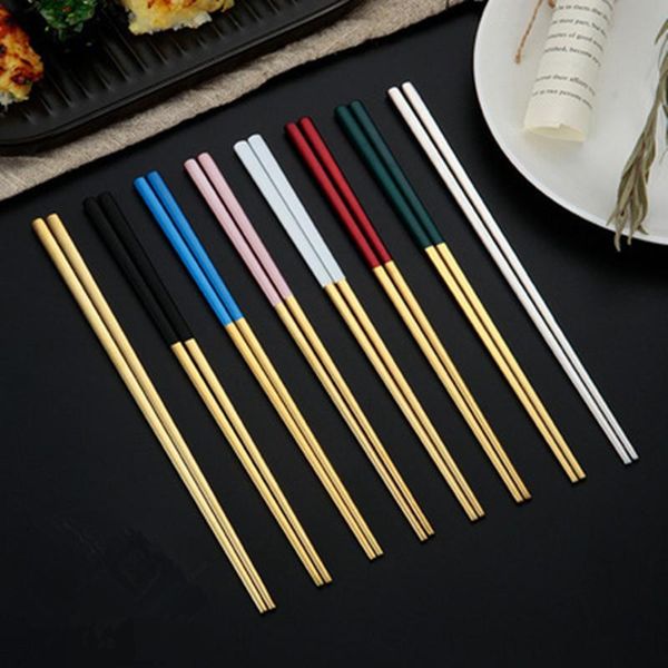 chopsticks 1pair 23cm stainless steel metal chop sticks tableware silver gold multicolor wedding party festival kitchen supplies
chopsticks 1pair 23cm stainless steel metal chop sticks tableware silver gold multicolor wedding party festival kitchen supplies