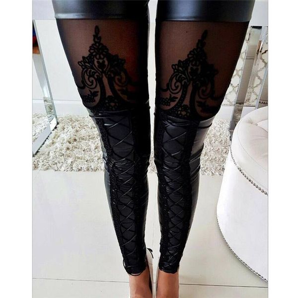 women pants high waist leggings wet look stretch leather club trousers stage pencil skinny streetwear women's & capris, Black;white
women pants high waist leggings wet look stretch leather club trousers stage pencil skinny streetwear women's & capris, Black;white