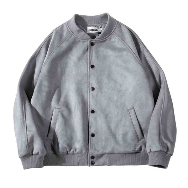 high street stand solid swede jas heren herfst oversize single breasted bomber et hip hop loose wind ets, Black
high street stand solid swede jas heren herfst oversize single breasted bomber et hip hop loose wind ets, Black