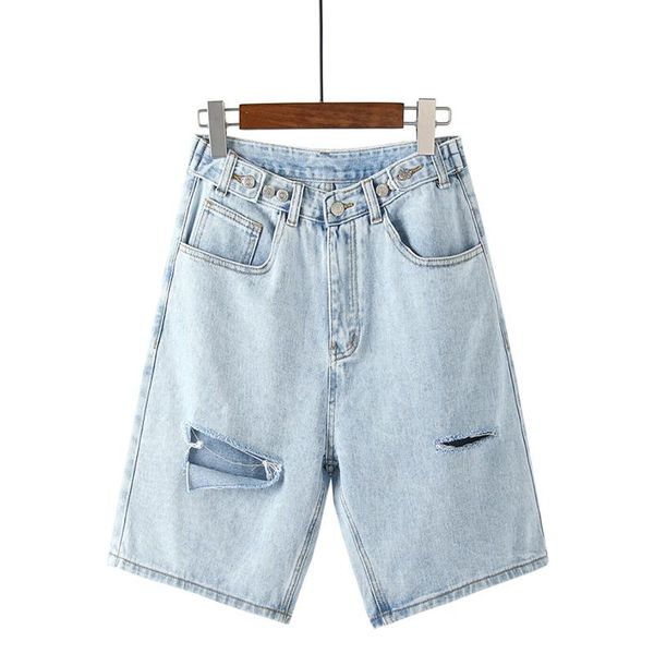 women's jeans loose capris woman cotton female chic hole detail knee length denim shorts pants women high waist summer 2021, Blue
women's jeans loose capris woman cotton female chic hole detail knee length denim shorts pants women high waist summer 2021, Blue