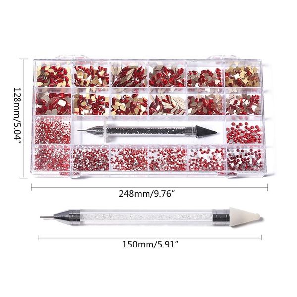 nail art decorations 21 grids glass decoration kit multi shapes with dual-ended dotting pen c1ff, Silver;gold
nail art decorations 21 grids glass decoration kit multi shapes with dual-ended dotting pen c1ff, Silver;gold