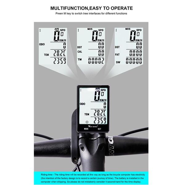 bike computers 2.8 inch screen wireless cycle computer wired waterproof speedometer odometer kh889
bike computers 2.8 inch screen wireless cycle computer wired waterproof speedometer odometer kh889