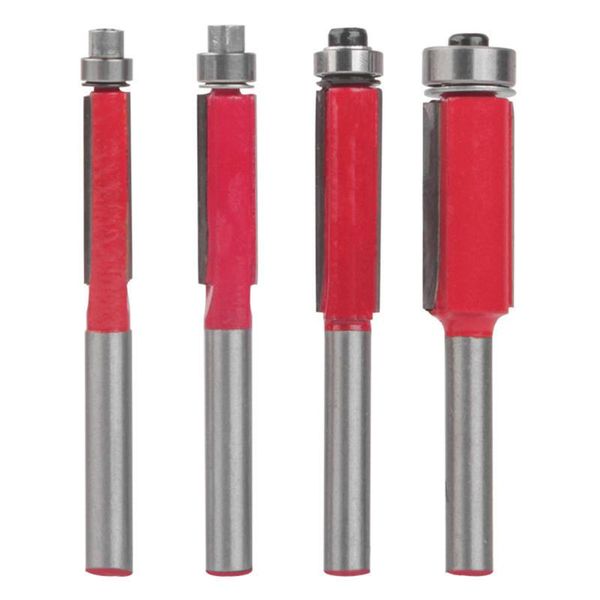 4pcs 1/4 shank carbide trimming milling cutter router bit dual flutes ball bearing woodworking engraving cutting tools for wood professional
4pcs 1/4 shank carbide trimming milling cutter router bit dual flutes ball bearing woodworking engraving cutting tools for wood professional