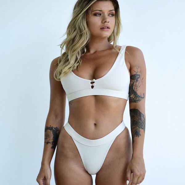 women's swimwear 2021 summer beach swimsuit women bikini set multicolor options button split two pieces high waist female, White;black
women's swimwear 2021 summer beach swimsuit women bikini set multicolor options button split two pieces high waist female, White;black
