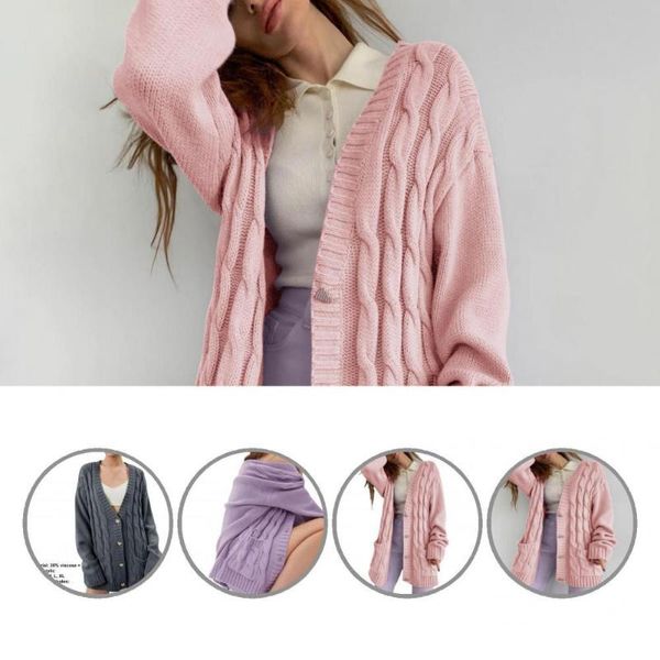 women's knits & tees comfy warm solid color twist pattern cardigan sweater for daily wear, White
women's knits & tees comfy warm solid color twist pattern cardigan sweater for daily wear, White