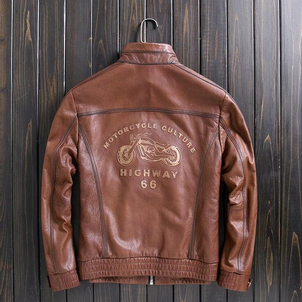 natural men motorcycle leather jacket vintage stand collar zipper short biker coat street style sheepskin men's & faux, Black
natural men motorcycle leather jacket vintage stand collar zipper short biker coat street style sheepskin men's & faux, Black