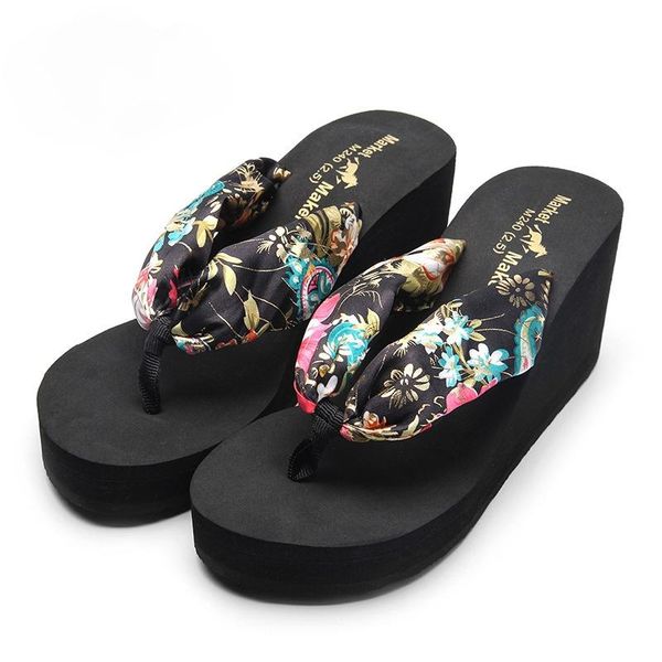 summer bohemian flip flops female high-heeled slippers wear non-slip fashion beach sandals women brand, Black
summer bohemian flip flops female high-heeled slippers wear non-slip fashion beach sandals women brand, Black