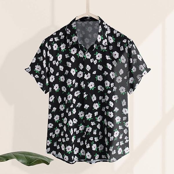 men's casual shirts 2021 flower printed men shirt short sleeve lapel streetwear summer fashion mens hawaiian breathable camisa incerun, White;black
men's casual shirts 2021 flower printed men shirt short sleeve lapel streetwear summer fashion mens hawaiian breathable camisa incerun, White;black