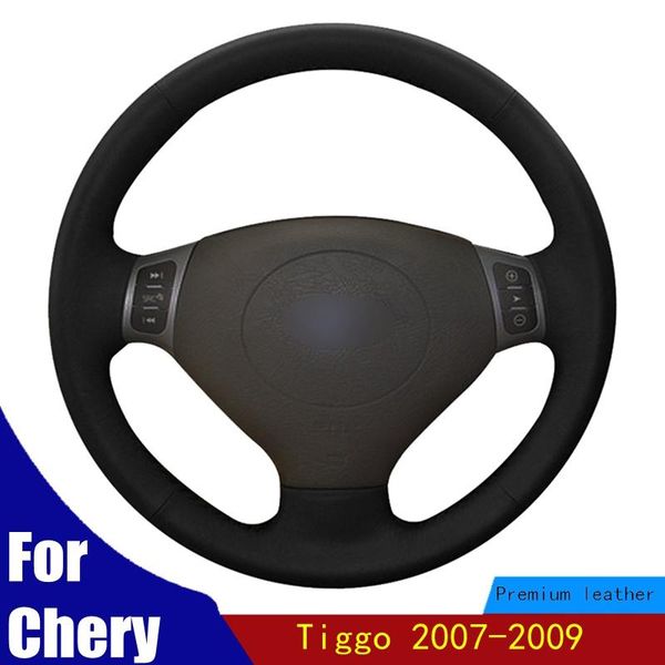 steering wheel covers hand-stitched car cover anti-slip and wear-resistant black genuine leather for chery tiggo 2007-2009
steering wheel covers hand-stitched car cover anti-slip and wear-resistant black genuine leather for chery tiggo 2007-2009