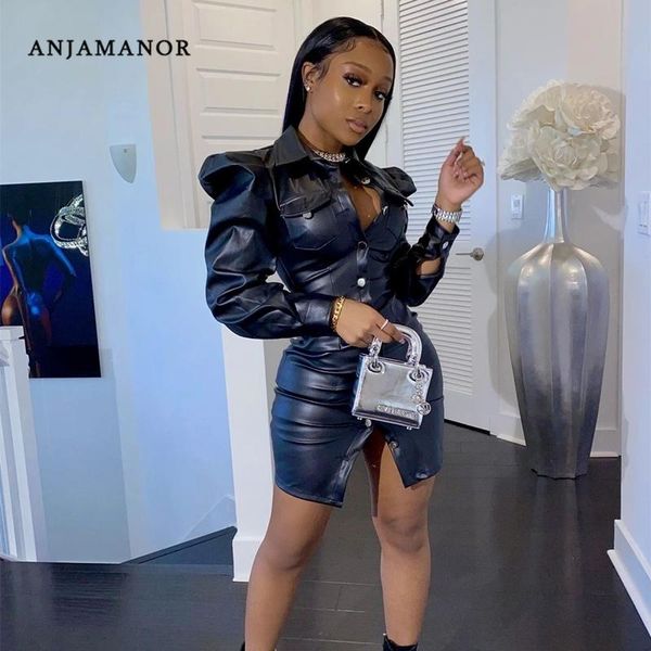 puff sleeve button down pu leather dresses for women party club outfits long bodycon mini dress d30-eb53 casual, Black;gray
puff sleeve button down pu leather dresses for women party club outfits long bodycon mini dress d30-eb53 casual, Black;gray