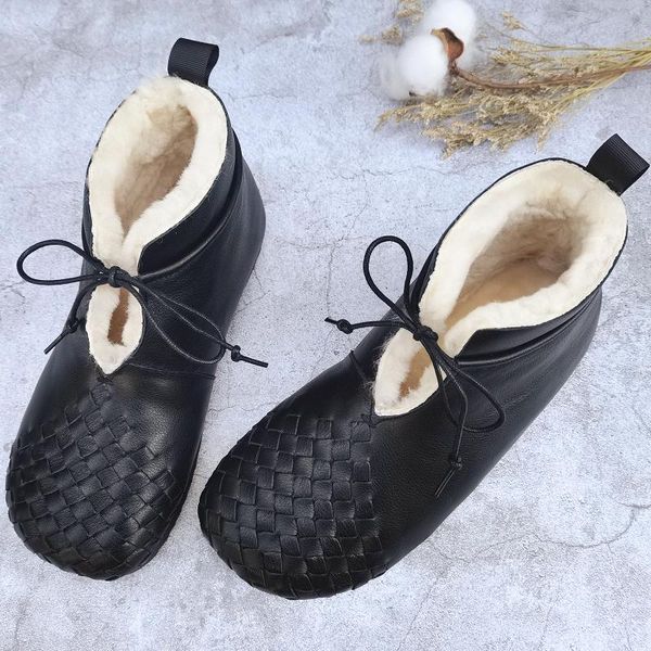 boots women's winter snow shoes warm wool woman ankle 100% genuine leather slip on ladies booties no heel, Black
boots women's winter snow shoes warm wool woman ankle 100% genuine leather slip on ladies booties no heel, Black