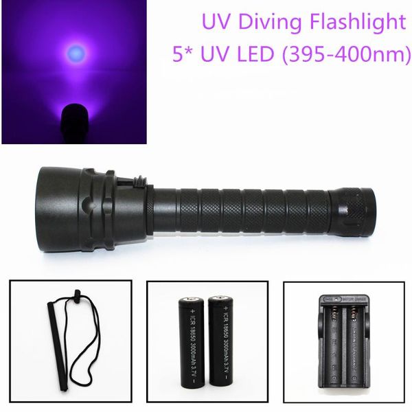 other led lighting 25w ultraviolet lantern 5000lm 5 x uv purple light underwater 100m diving aluminum torch (395-400nm) for hunti
other led lighting 25w ultraviolet lantern 5000lm 5 x uv purple light underwater 100m diving aluminum torch (395-400nm) for hunti