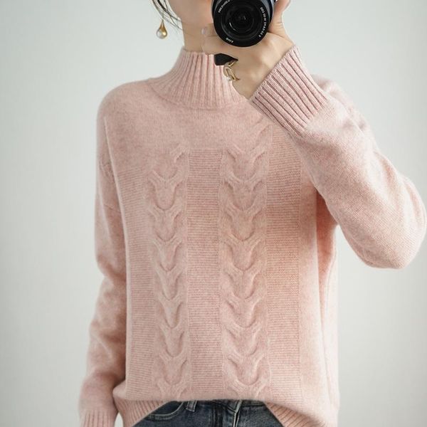 women's sweaters 2021 style 100% wool ladies high neck pullover sweater long sleeve pure color all-match casual cashmere base, White;black
women's sweaters 2021 style 100% wool ladies high neck pullover sweater long sleeve pure color all-match casual cashmere base, White;black