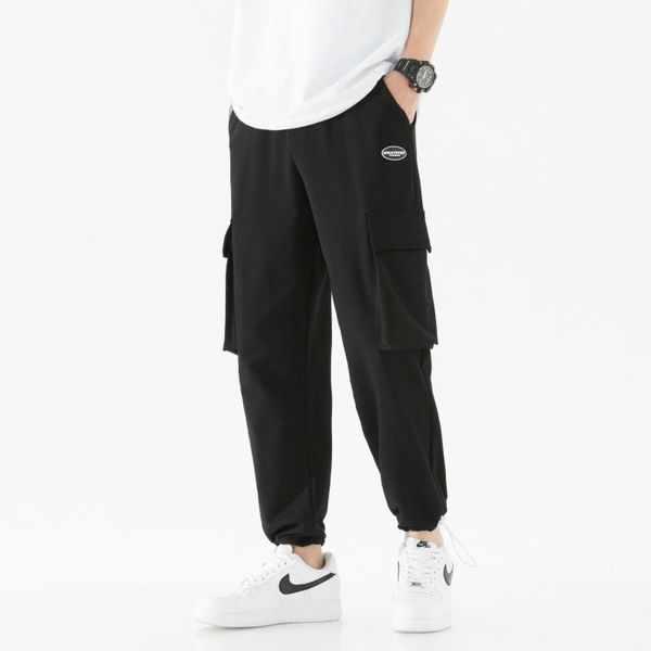 men's pants 2021 autumn fashion brand ankle banded slacks sports trousers korean style trendy length cargo loose, Black
men's pants 2021 autumn fashion brand ankle banded slacks sports trousers korean style trendy length cargo loose, Black
