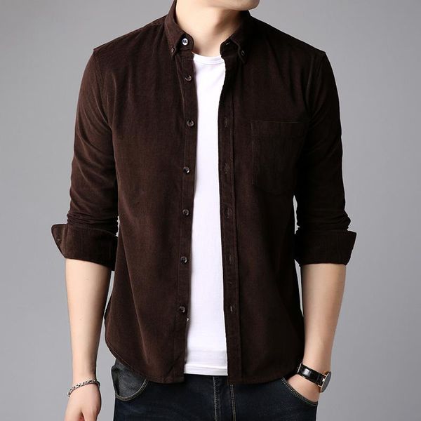 men's casual shirts retro corduroy slim fit men shirt cotton solid yellow button collar long sleeve korean spring clothes mm60ncs, White;black
men's casual shirts retro corduroy slim fit men shirt cotton solid yellow button collar long sleeve korean spring clothes mm60ncs, White;black