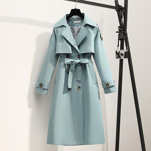 women's trench coats streetwear female solid loose lapel long coat with belt autumn women casual light green windbreaker outwear, Tan;black
women's trench coats streetwear female solid loose lapel long coat with belt autumn women casual light green windbreaker outwear, Tan;black
