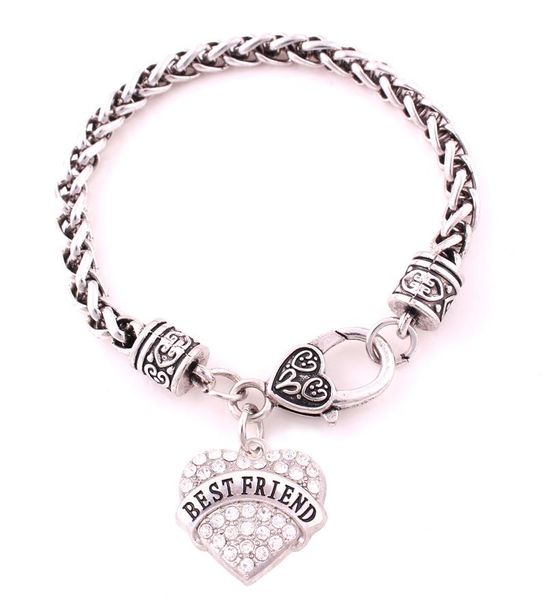 rhodium plated studded with crystal friend pendant bracelet lobster-claw-clasps link, chain, Black
rhodium plated studded with crystal friend pendant bracelet lobster-claw-clasps link, chain, Black