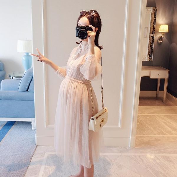 maternity dresses 2021 pregnant women with spring long-sleeved dress fashion tide mom net yarn fluffy skirt pregnancy, White
maternity dresses 2021 pregnant women with spring long-sleeved dress fashion tide mom net yarn fluffy skirt pregnancy, White