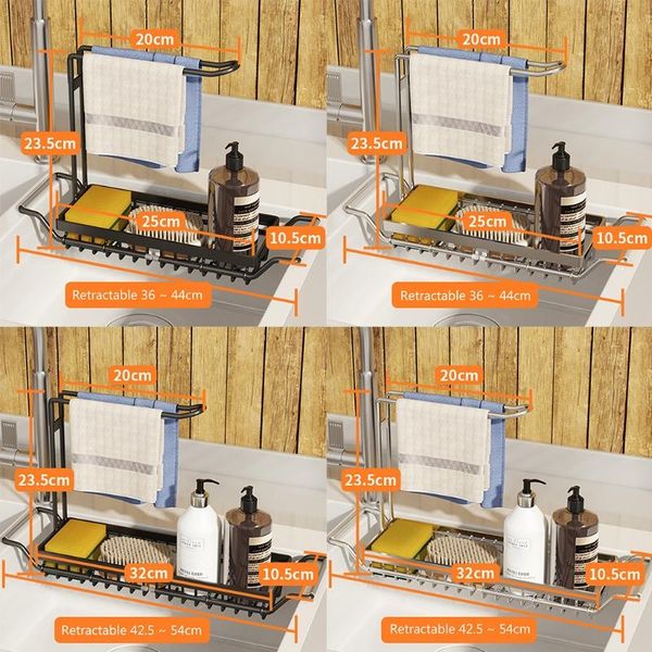 kitchen storage & organization sink organizer stainless steel rack dish drying drain basket sponge soap towel holder for 85db
kitchen storage & organization sink organizer stainless steel rack dish drying drain basket sponge soap towel holder for 85db