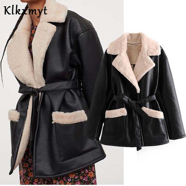 klkxmyt za women fashion thick warm winter fur faux leather oversized jacket coat vintage long sleeve female outerwear chic 210527, Black;brown
klkxmyt za women fashion thick warm winter fur faux leather oversized jacket coat vintage long sleeve female outerwear chic 210527, Black;brown