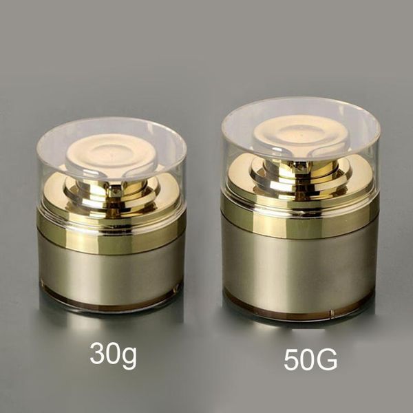 storage bottles & jars 2pcs per lot 30g 50g pressed pump perfume airless cosmetic cream round container jar in gold color
storage bottles & jars 2pcs per lot 30g 50g pressed pump perfume airless cosmetic cream round container jar in gold color