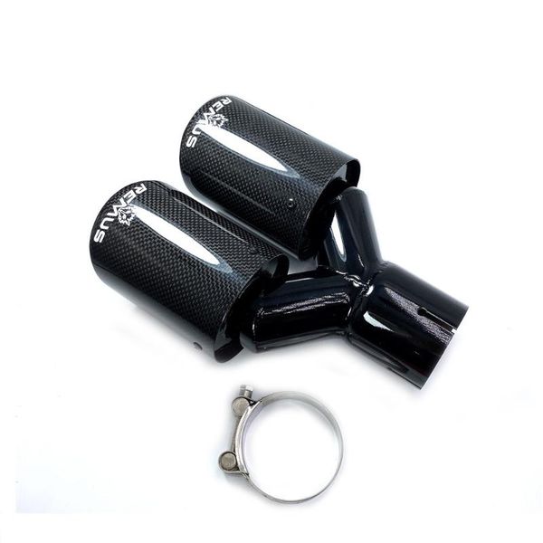 manifold & parts 1pc carbon exhaust pipe glossy fiber tail end tip black stainless steel muffler y type double tube with remus logo
manifold & parts 1pc carbon exhaust pipe glossy fiber tail end tip black stainless steel muffler y type double tube with remus logo