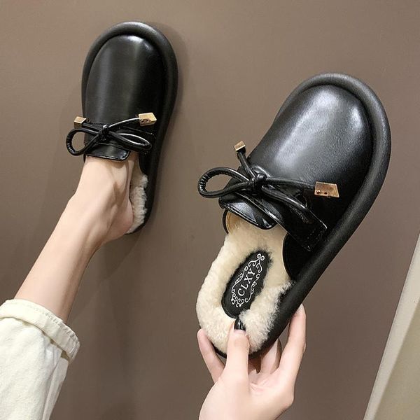 slippers british women's plush autumn and winter muller mesh shoes fur flat-bottom lazy vzbs, Black
slippers british women's plush autumn and winter muller mesh shoes fur flat-bottom lazy vzbs, Black