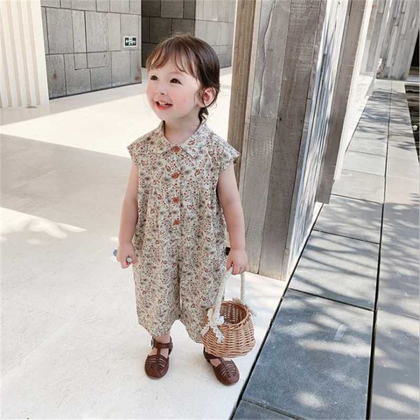 sleeveless baby girls floral lapel romper jumpsuit for children's summer clothing jumpsuits, Blue
sleeveless baby girls floral lapel romper jumpsuit for children's summer clothing jumpsuits, Blue