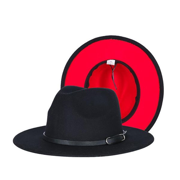 wide brim hats 2021 hat autumn and winter british contrasting color fashion fedora simple matching, Blue;gray
wide brim hats 2021 hat autumn and winter british contrasting color fashion fedora simple matching, Blue;gray