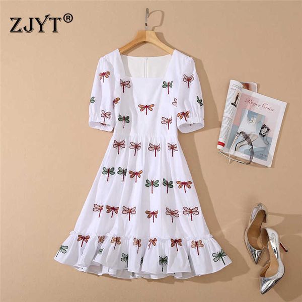 summer runway embroidery white cotton dress women square collar short sleeve casual princess dress robe 210601, Black;gray
summer runway embroidery white cotton dress women square collar short sleeve casual princess dress robe 210601, Black;gray