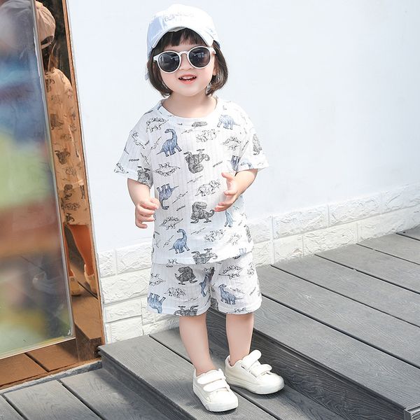 new slubby cotton short sleeve suit empty children home clothes breathable sweat absorbing pajamas thin cool air conditioning summer, Blue;red
new slubby cotton short sleeve suit empty children home clothes breathable sweat absorbing pajamas thin cool air conditioning summer, Blue;red