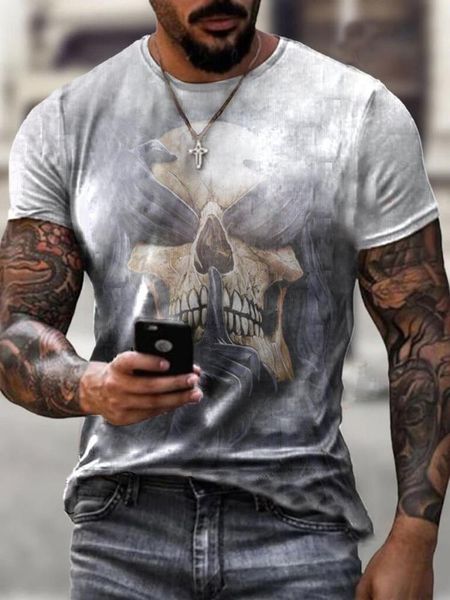 men's t-shirts 2021 t shirt for men summer skull printed casual oversized short sleeve clothes streetwear hip hop 3d printing tees, White;black
men's t-shirts 2021 t shirt for men summer skull printed casual oversized short sleeve clothes streetwear hip hop 3d printing tees, White;black