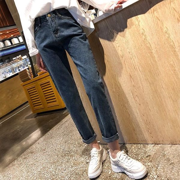 women's jeans autumn and winter street style loose high waist casual ankle length harem pants, Blue
women's jeans autumn and winter street style loose high waist casual ankle length harem pants, Blue