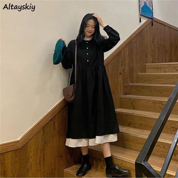 casual dresses long sleeve dress spring autumn patchwork a-line mid-calf elegant fashion korean preppy style daily simple harajuku party, Black;gray
casual dresses long sleeve dress spring autumn patchwork a-line mid-calf elegant fashion korean preppy style daily simple harajuku party, Black;gray