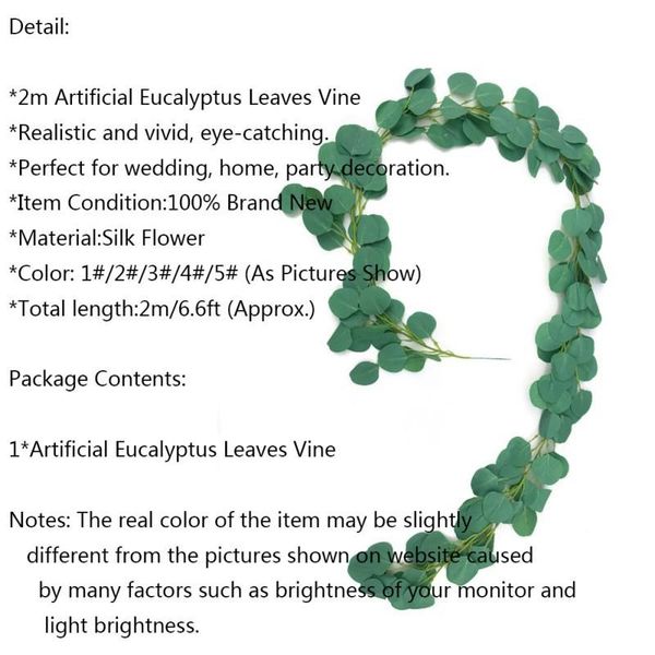 artificial eucalyptus leaves vine fake hanging plant garland home garden wall decoration green table decor azl decorative flowers & wreaths
artificial eucalyptus leaves vine fake hanging plant garland home garden wall decoration green table decor azl decorative flowers & wreaths