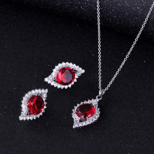 earrings & necklace fashion elegant red eye of fatima jewelry sets cz female grandeur, Silver
earrings & necklace fashion elegant red eye of fatima jewelry sets cz female grandeur, Silver