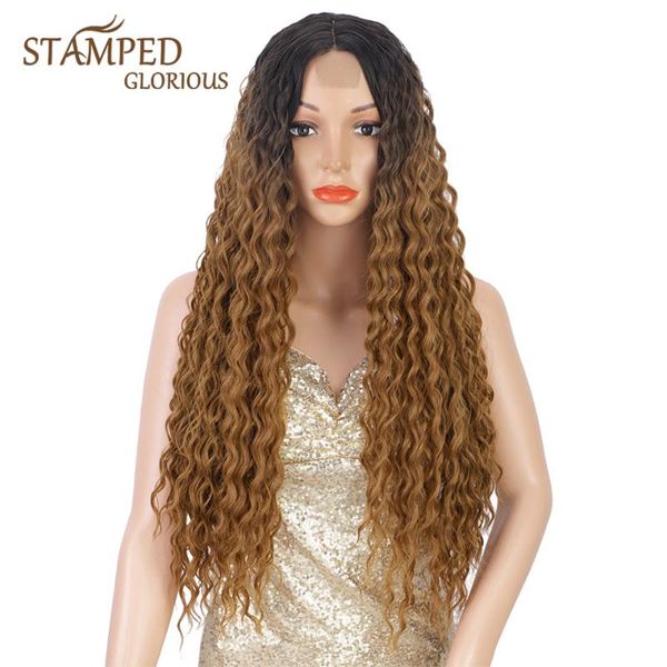 synthetic wigs stamped glorious long curly wig ombre brown hair for women middle part wavy daily party use, Black
synthetic wigs stamped glorious long curly wig ombre brown hair for women middle part wavy daily party use, Black