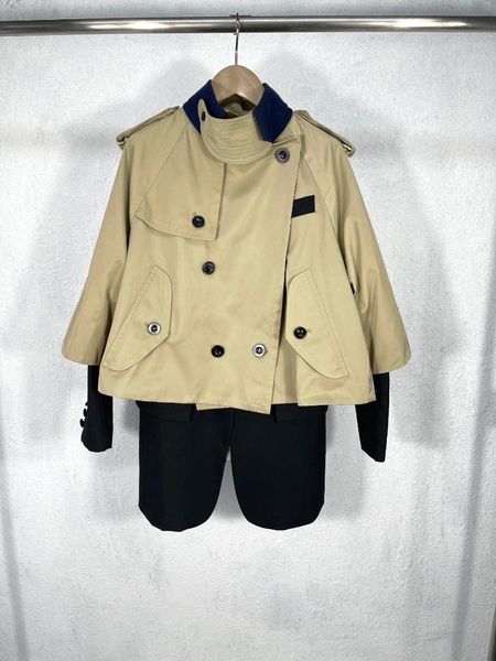 women's jackets 2021 design heavy industry fake two piece stand-up collar double breasted jacket women a variety of wearing methods, Black;brown
women's jackets 2021 design heavy industry fake two piece stand-up collar double breasted jacket women a variety of wearing methods, Black;brown