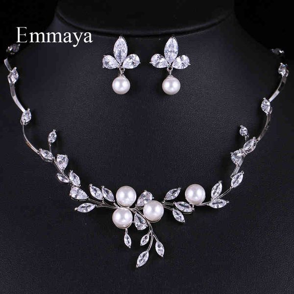 jewelry sets emmaya luxury style growing leaves with pearl cubic zircon elegant jewellry earring necklace for women attending party, Black
jewelry sets emmaya luxury style growing leaves with pearl cubic zircon elegant jewellry earring necklace for women attending party, Black