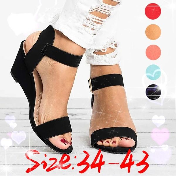 summer casual women's high heel sandals open toe shoes with wedges buckle female fish mouth flats plus size, Black
summer casual women's high heel sandals open toe shoes with wedges buckle female fish mouth flats plus size, Black