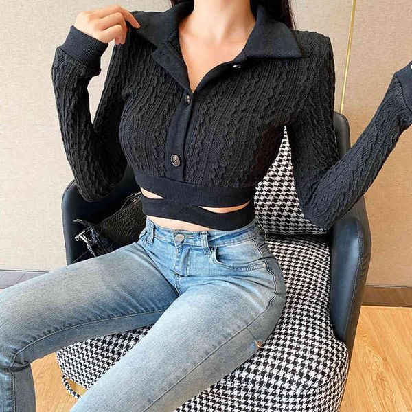 sweater female autumn new polo neck thin waist short sleeve, 2020 clothes, White;black
sweater female autumn new polo neck thin waist short sleeve, 2020 clothes, White;black