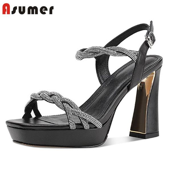 asumer 2021 arrive sandals women genuine leather shoes crystal buckle high heels platform ladies party, Black
asumer 2021 arrive sandals women genuine leather shoes crystal buckle high heels platform ladies party, Black