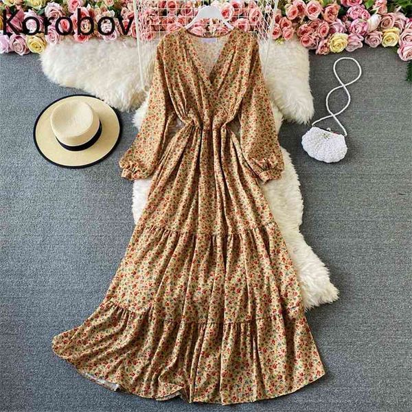korobov vintage floral printed dress women v neck long sleeve elegant temperament dresses female slim waist vestidos new 210430, Black;gray
korobov vintage floral printed dress women v neck long sleeve elegant temperament dresses female slim waist vestidos new 210430, Black;gray