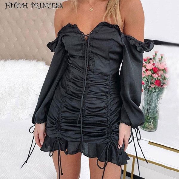 casual dresses hitom princess satin drawstring frill ruched mini dress off shoulder bodycon party winter long sleeve women, Black;gray
casual dresses hitom princess satin drawstring frill ruched mini dress off shoulder bodycon party winter long sleeve women, Black;gray